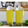 Tree House Japanese Glass Oil Pot, Round Clear Pot Lids for The Kitchen Pack of 2-A 600mlx2