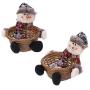 NUOBESTY Christmas Candy Storage Basket Christmas Party Gift Holder Xmas Storage Basket Fruits Container Basket Jar Snowman Candy Storage Basket for Christmas (Snowman)