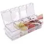 CHYIR 4-Piece Clear Seasoning Rack Spice Pots Storage Container Condiment Jars Cruet with Cover and Spoon Kitchen Utensils Supplies CHYIR 4-Piece Clear Seasoning Rack Spice Pots Storage Container Condiment Jars Cruet with Cover and Spoon Kitchen Utensils Supplies
