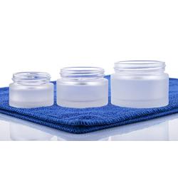 4PCS 30ml Frosted Glass Refillable Cosmetic Jars Pot Bottles for Makeup Cream Facial Mask Lotion Container (30ML)