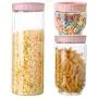 Airtight Dry Food Storage Containers with Stackable Lids for Kitchen Pantry Organization Freezer Safe Space Saver (Pink, 3PCS Sets) Airtight Dry Food Storage Containers with Stackable Lids for Kitchen Pantry Organization Freezer Safe Space Saver (Pink, 3PCS Sets)