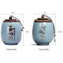 Tea Cans Ceramic Tea Pot Container For Puer Storage Chinese Pastoral Style Porcelain Mini Sealed Tea Caddy Candy Jars Canister,Ju