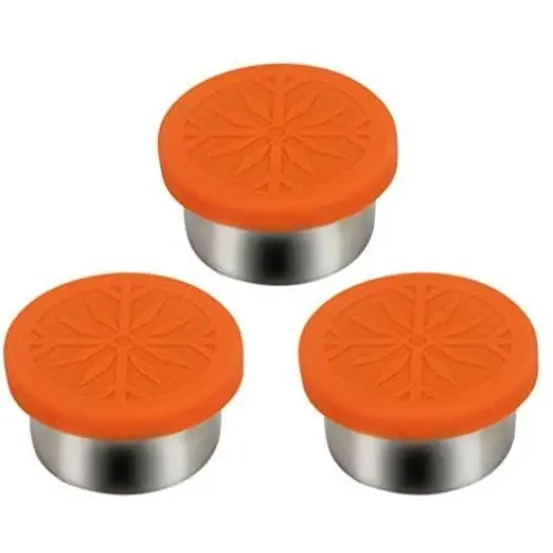 Ensemble de 3 bocaux en acier inoxydable pour épices, conteneurs de rangement alimentaire étanches avec couvercle en silicone, ustensiles de cuisine Ensemble de 3 bocaux en acier inoxydable pour épices, conteneurs de rangement alimentaire étanches avec couvercle en silicone, ustensiles de cuisine