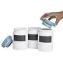 Mind Reader 3CJAR-BLU 3 pc Small Ceramic Lids, Round Canister, Food Storage Jar Container, One Size, Blue 3 Piece Set