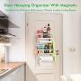 Refrigerator Organizer Rack Magnetic Kitchen Magnetic Holder With Hook Strong Power magnet For Paper Towel Holder Rustproof Spice Jars Rack Refrigerator Shelf Storage Hanger Oganizer Tool 19 X13X5.3IN