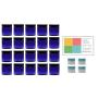 Cobalt Blue 2 Ounce PET Plastic Jars with Black Lids, and 4 Mini Jars, 20 Pack
