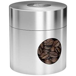 Coffee Gator Mini Travel Canister - Borosilicate Glass & Stainless Steel Container for Beans Grounds & Dry Food - 4oz - Silver