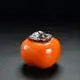 Cereal Containers Mini Creative Handmade Ceramic Tea Cans, Exquisite Persimmon Shape Containers (color : A, Size : S) Cereal Containers Mini Creative Handmade Ceramic Tea Cans, Exquisite Persimmon Shape Containers (color : A, Size : S)