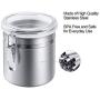 4-Piece Stainless Steel Airtight Canister Set, Beautiful Food Storage Container for Kitchen Counter, Tea, Sugar, Coffee, Caddy, Flour Canister with Clear Acrylic Lid n Locking Clamp Up to 65 oz