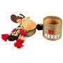 Snowman Christmas Candy Jar,Highpot Tray+Wool Christmas Candy Packaging PET Christmas Candy Jar Holiday Decor 8.69inch (Army Green)