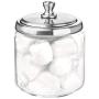 iDesign York Apothecary Jar with Lid for Bathrooms, Counters, Vanities - Clear and Brushed Nickel, 2-Pack