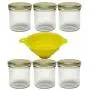 Bouteilles Viva Haushaltswaren # 61824 - 6 Pots 165ml avec Bouchon Fileté, Pots à Confit en Or/avec Chute-Potion, Verre, Transparent, 6,3 x 6,3 x 7,3 cm