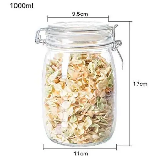 Glas-Lagerbehälter Yl Ly, versiegelte Glaskannen, runder Gürtelbehälter, Marmeladenbehälter, Süßigkeitenbehälter, Milchpulverbehälter, 500ml/750ml/1L/1,5L/1L