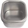 Secret for Longevity 6-Pack of Small 4 Ounce Silver Metal Box Square Rectangle Storage Tin Container Set with Large Clear Window Lids 2.5" x 2.5 inch Base x 1.5" inches Tall