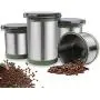 Airtight Container Jar Stainless Steel 4 Piece Food Storage Canister Set with Transparent Lids for Tea,Coffee,Snacks, Milk Powder,Beans Canisters(Green) Airtight Container Jar Stainless Steel 4 Piece Food Storage Canister Set with Transparent Lids for Tea,Coffee,Snacks, Milk Powder,Beans Canisters(Green)