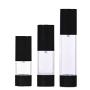 3PCS Airless Pump Bottle-Empty Refillable Black Airless Vacuum Pump Cream Lotion Make Up Bottle Toiletries Liquid Container Lightweight Leak Proof & Shockproof Travel Container (50ML)