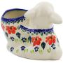Polish Pottery 4?-inch Bunny Shaped Jar (Grecian Fields Theme) + Certificate of Authenticity