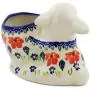 Polish Pottery 4?-inch Bunny Shaped Jar (Grecian Fields Theme) + Certificate of Authenticity Polish Pottery 4?-inch Bunny Shaped Jar (Grecian Fields Theme) + Certificate of Authenticity