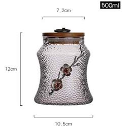 KUKI 3D Tin Flower Glass Hammer Pattern Tea Seal Canister Jar with Lid Storage/Tea Containers/Tea Pot/Tea Candy/Coffee Bean Storage/Business Wedding Gifts