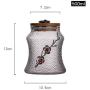 KUKI 3D Tin Flower Glass Hammer Pattern Tea Seal Canister Jar with Lid Storage/Tea Containers/Tea Pot/Tea Candy/Coffee Bean Storage/Business Wedding Gifts