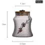 KUKI 3D Tin Flower Glass Hammer Pattern Tea Seal Canister Jar with Lid Storage/Tea Containers/Tea Pot/Tea Candy/Coffee Bean Storage/Business Wedding Gifts