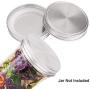 uxcell 2pcs Stainless Steel Wide Mouth Mason Jar Lids with Sealing Rings Food Storage Caps for Mason Canning Ball Jars