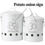2 Pcs Kitchen Storage Box Container Potatoes Onions Bin Organization Buckets Metal Breathable Vegetable Bottle Jar Kitchen Items,P