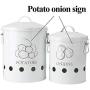 2 Pcs Kitchen Storage Box Container Potatoes Onions Bin Organization Buckets Metal Breathable Vegetable Bottle Jar Kitchen Items,P