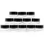 7-Milliliter Clear Glass Balm Jars (12-Pack); 1/4 oz Cosmetic Jars with Lined Black Plastic Lids 7-Milliliter Clear Glass Balm Jars (12-Pack); 1/4 oz Cosmetic Jars with Lined Black Plastic Lids