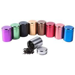 Seal Tea Canisters,Tea Coffee Sugar Kitchen Storage Canisters Jars Pots Containers Tins,80ml,by NszzJixo9 (black)