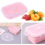 Kitchen Food Storage Jar Airtight Food Storage Silicone Food Portable Lunch Box Bowl Bento Boxes Folding Collapsible Storage (500ml) (Color : 350ml)