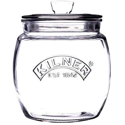 Kilner Glassware Universal Storage Jar Durable Multi-Purpose Glass Container with Airtight Push-top Lid, 28-3/4-Fluid Ounces