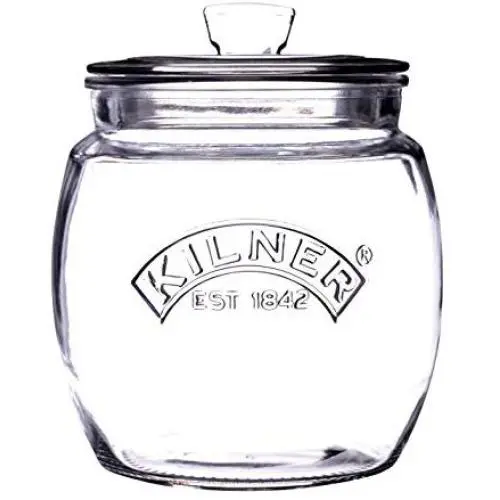 Glasbehälter von Kilner, Universal-Aufbewahrungskaraffe, robust, vielseitig einsetzbar, mit luftdichter, push-top-Brosche, 800 ml