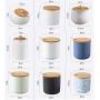 Multi-purpose Ceramic Spice Jar Set, Nordic Kitchen Condiment Jar Set With Seasoning Rack Wood Lids Spoon Household Spice Storage Canister-b