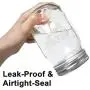 6er Pack Glasbehälter 16 oz mit Deckel und Bänder, Luftdichte Regular Mouth Mason Jars für Trockenwaren, Babynahrung, Meal Prep, Lebensmittelaufbewahrung, Einmachen, Salate, Gewürze, Kekse, Süßigkeiten u.v.m.