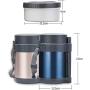 Lunch Box Food Storage Leak Proof Design Jar School Picnic Office Outdoors Stainless Steel Cans Waterproof 304 (Color : Blue)