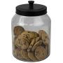 Home Basics Artisan 3 Lt Glass Jar with Black Top, Food Storage Container Canisters with Tight Lid Kitchen, Bathroom, Home Decor, Candy, Cookies, Rice, Sugar, Flour, Pasta (1)