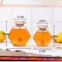 Bocal hexagonal Liitrton en verre résistant à la chaleur pour miel avec cuillère, idéal pour la cuisine à domicile (petit : 100ml, moyen : 220ml & grand : 380ml). Bocal hexagonal Liitrton en verre résistant à la chaleur pour miel avec cuillère, idéal pour la cuisine à domicile (petit : 100ml, moyen : 220ml & grand : 380ml).