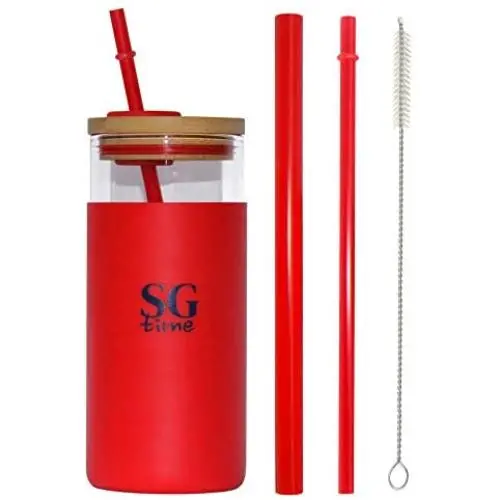 Roter Becher mit Strohhalse, 20 OZ Becher, rote Tasse mit Strohhalse, Glasbecher, Kaffeetasse, Becher mit Strohhalse, Glasbecher mit Deckel, Niedliche Kaffeetassen, heiße Kaffeetassen, Smoothie-Becher