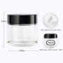 2 oz Clear Round Glass Jars (24 Pack), SXUDA Empty Cosmetic Containers with Inner Liners and black Lids For Slime, Beauty Products, Cosmetic, Lotion，Powders and Ointments