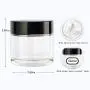2 oz Klare Glasbehälter (24er Pack), SXUDA Leere Kosmetikbehälter mit Innenfolie und schwarzen Deckeln für Salze, Kosmetik, Lotionen, Pulver und Salben