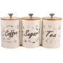 Ensemble de bocaux de rangement en métal créatif joyMerit pour cuisine, 1L (thé, café, sucre) Ensemble de bocaux de rangement en métal créatif joyMerit pour cuisine, 1L (thé, café, sucre)