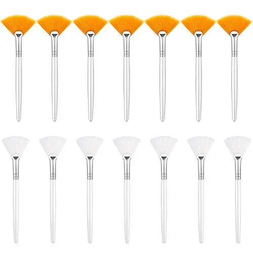 14 Stück Fan Masken Pinsel Gesicht Maske Applikator Pinsel Weiche Fan Pinsel für Maske Applikator Pinsel Kosmetik Make-up Applikator Werkzeuge für Tonmaske Creme
