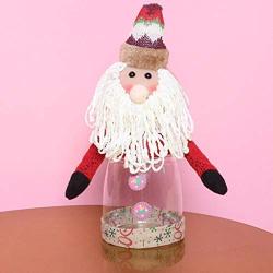 Christmas Candy Bag Candy Jar, Santa Claus Elk Snowman Transparent Jar Table Decoration, Lovely Treat Bags Christmas Cookie Bags, New Year Children Garden Home Decor (A, 20x10cm)