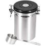 Mostbest Airtight Coffee Canister with Scoop, Stainless Steel Container for The Kitchen Counter, Coffee Ground Vault Jar for Flour Sugar Tea Coffee Nuts Food Storage