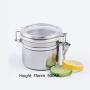 Food Storage Jars Stainless Steel Airtight Sealed Canister Coffee Flour Sugar Tea Container,7.5Cm