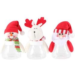 STOBOK 3pcs Christmas Jar Candy Food Storage Container Cookie Jar Xmas Tabletop Decor Goodie Bag Filler Party Favors Supplies