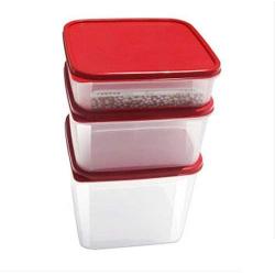 Kitchen Food Storage Jar Airtight Food Storage Square Dry Goods Storage Box Three-piece   Food Preserving Containers   Refrigerated Crisper moisture-proof multi-purpose