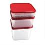 Kitchen Food Storage Jar Airtight Food Storage Square Dry Goods Storage Box Three-piece   Food Preserving Containers   Refrigerated Crisper moisture-proof multi-purpose