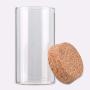 CloverUS 350ml Clear Glass Bottle with Sealed Cork Beans Tea Leaves Storage Container
